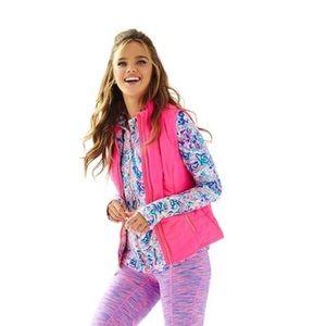 Lilly Pulitzer Skylar Vest in Flamingo Pink-XS